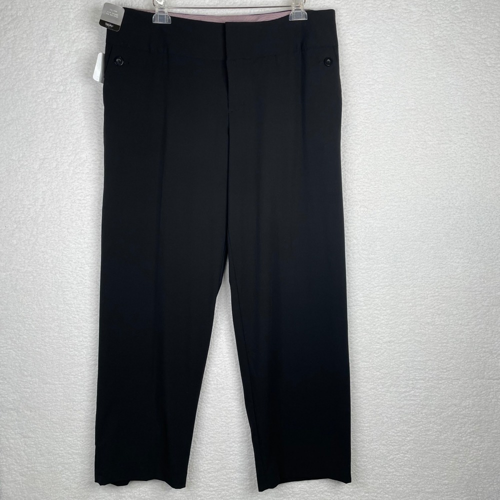 Mossimo Womens Ebony Black Low Rise Slim Fit Stretch Dress Pants Size 18W NEW‎